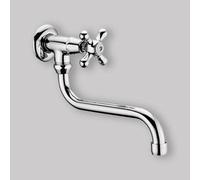 Grifo de lavabo mural con sistema de desplazamiento "IRIS", cromo - 1/2"