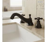 Grifo de lavabo PaulGurkes 3 orificios Retro Negro Mezclador de dos manijas