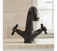 Grifo de lavabo PaulGurkes Nostalgia en negro, mezclador retro