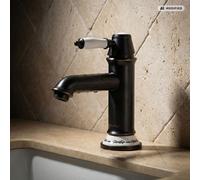 Grifo de lavabo PaulGurkes retro negro monomando con borde
