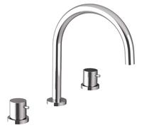 Grifo de lavabo Sapho ULTRASAN, con 3 orificios, acabado cromado