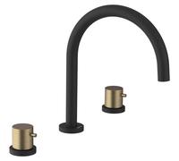 Grifo de lavabo Sapho ULTRASAN, con 3 orificios, color mate/dorado mate