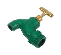 Grifo de Metal para Jardín Exterior y Lavadora Dn20 3/4 | Ajuste Preciso del Caudal, Uso Exterior y Fregadero, Latón E Hierro, Color Verde