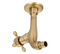 Grifo de Pared Clásico Europeo, Latón Sólido, Estilo Vintage Aceite Frotado, Mango Cruzado Individual, 12.5cm, para Cocina y Baño