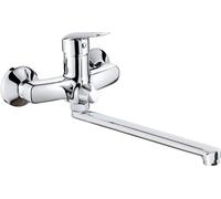 Grifo de pared cromado Deante, con caño alargado, de latón, de un solo mando, diseño elegante, soluciones ecológicas