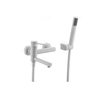 Grifo de pared monomando de bañera y ducha empotrado blanco mate stick Milos de Imex