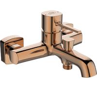 Grifo de pared para lavabo, marca Pola Laveo, acabado en rosa dorado, de un solo mando, con cartucho cerámico, sin kit de ducha