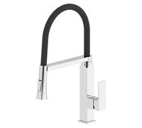 Grifo de pie para lavabo de la marca Sapho MAYA, con ducha, acabado cromado