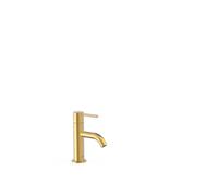Grifo de repisa para lavabo monomando con latiguillos flexibles y acabado oro mate Study Tres