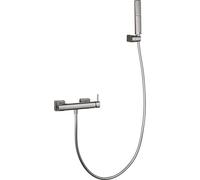 Grifo Ducha Monomando Baño Diseño Moderno con Kit Completo Flexo 1,8 m y Mango | Grifo Bañera y Ducha Latón Anticorrosión Cartucho Cerámico | Grifería Ducha | IMEX Toscana BDT064-5 (Níquel cepillado)