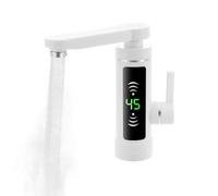 Grifo eléctrico, giratorio 360°, grifo eléctrico con pantalla, grifo eléctrico de cocina, calentador de agua instantáneo para cocinas, baños, protección contra fugas, protección contra incendios secos