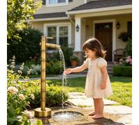 Grifo exterior, hidrante de jardín, grifo de agua - Diseño con juntas de bambú, hidrante resistente a las heladas, columna de agua para el jardín trasero
