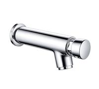 Grifo Frontal Temporizado para Lavabo con Pulsador y Cierre Automático Acabado Cromado Cartucho de Latón Atomizador Antisalpicaduras Ahorro de Agua FLUVIA