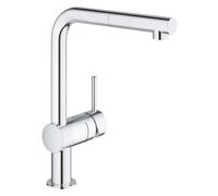 GROHE Grifo de cocina Minta 32168000 caño en L extraíble 223 mm giro 360º cromo QuickFix