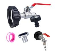 Grifo Jardin Aleación de Zinc，Adaptador de Depósito IBC, 3/4" Adaptador de tanque IBC, Grifo de Depósito IBC, Adaptador Bidon 1000 L, para Exterior Jardin Deposito Agua Lluvia Adaptador