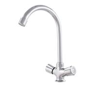 Grifo Lavabo Aleación Zinc, Cromado, Agua Caliente-Fría, Latiguillos, Caño Alto, Bimando [QLI-FA938 | Greenice