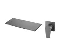 Grifo Lavabo Mezclador De Bañera Pared, Cuenco Mesa Superior, Grifo Agua, Interruptor Descarga, Cascada Dorada, Lavado Oculto, Grifos Lavabo Integrados(Grey)