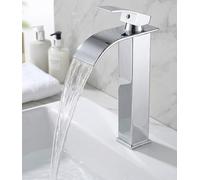 Grifo Lavabo Monocomando en Latón Macizo Cromado, Mezclador Lavabo con Cartucho Cerámico Antical, Grifo Baño Ahorro de Agua, Instalación Fácil
