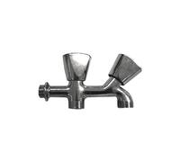 EDM Grifo lavadora doble rosca V/metal cromado 1/2" con 2 salidas