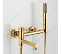 Grifo Mezclador de Ducha Y Bañera Color Oro Grifos de Bañera Montados En La Pared Grifos Mezcladores de Ducha Y Bañera con Rotación de 90° Y Accesorio de Ducha con Columna Rígida