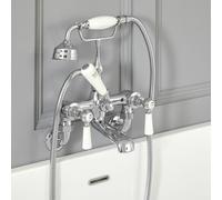 Grifo Mezclador de Pared para Bañera Estilo Tradicional Negro - Elizabeth