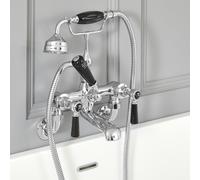 Grifo Mezclador de Pared para Bañera Estilo Tradicional Negro - Elizabeth
