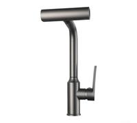 Grifo mezclador giratorio de cocina 360 Todo cobre Cascada Stream (blanco) | Se extiende hasta 30 cm de altura, diseño de boquilla flexible, se adapta a fregaderos profundos, construcción de metal