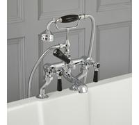 Grifo Mezclador para Bañera Estilo Tradicional Color Cromado y Blanco con Manijas a Palanca - Elizabeth