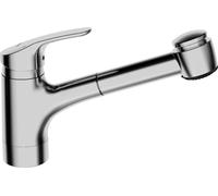 Hansa Armaturen – Grifo monomando de fregadero Mix con ducha extraíble, cromo 01382283