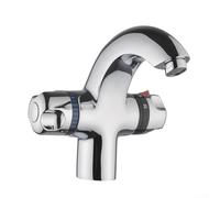 Grifo mezclador termostático de cobre, grifo de lavabo oculto con accesorio de fontanería G1/2, grifo de fregadero montado en la pared para cocina, control preciso, grifo de agua con acabado cromado