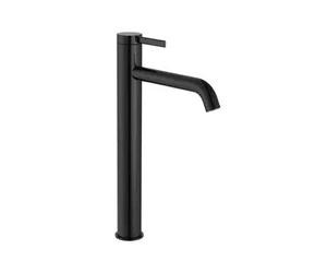 Grifo Monocomando de Lavabo con Caño Alto y Desagüe Click-clack de Acabado Titanio Ona Negro Roca