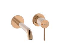 Grifo monocomando para lavabo empotrable y con acabado color oro rosado Ona Roca - Sin cuerpo empotrable