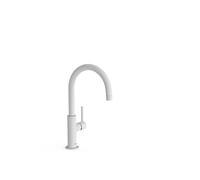 Grifo monomando alto con maneta lateral y ahorro energético en acabado blanco mate Study Tres