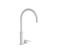Grifo monomando alto de repisa para lavabo con acabado blanco mate instalación libre Study Tres
