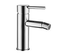 Grifo monomando de bidet ZUÑ, diseño estilizado y redondeado. Fabricado en latón y acabado cromo brillo. Incluye herrajes, latiguillos y cartucho