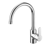 Grifo monomando de cocina con caño giratorio para instalación en repisa con acabado cromado L20 Roca