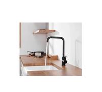 Grifo monomando de cocina redondo con un acabado en color negro mate de 210 mm NOAH de GME
