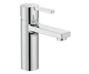Grifo monomando de lavabo con cuerpo liso y acabado cromado Naia Roca