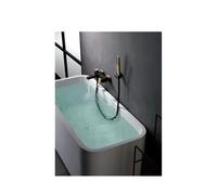 Grifo monomando de pared para bañera o ducha de diseño moderno con un acabado negro oro Suecia de Imex