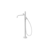 Grifo monomando de pie acabado blanco mate para bañera y ducha con teleducha STUDY EXCLUSIVE TRES - Sin base empotrable