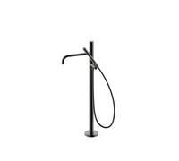 Grifo monomando de pie con teleducha para bañera y ducha acabado negro metalizado STUDY EXCLUSIVE TRES - Con base empotrable