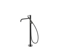 Grifo monomando de pie con teleducha y maneta para bañera acabado negro metalizado STUDY EXCLUSIVE TRES - Sin base empotrable