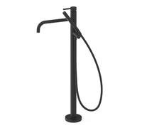 Grifo monomando de pie para bañera acabado negro mate con teleducha y maneta STUDY EXCLUSIVE TRES - Sin base empotrable