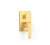 Grifo monomando empotrable de dos vías con volante distribuidor y latón acabado oro mate 24K SLIM EXCLUSIVE TRES - Con cuerpo empotrable