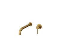Grifo monomando empotrable para lavabo fabricado en latón con un acabado en color oro Sirio de GME