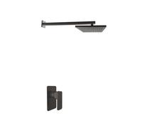 Grifo Monomando Empotrado de Ducha Negro con Rociador y Barra - (D21RP23BL)