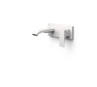 Grifo monomando empotrado para lavabo acabado blanco mate con caño Cuadro Tres - Sin cuerpo empotrable