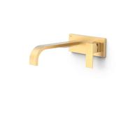 Grifo monomando empotrado para lavabo con caño acabado en oro mate Cuadro Tres - Con cuerpo empotrable