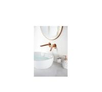 Grifo monomando empotrado para lavabo hecho de latón con acabado oro rosa cepillado Delos de Imex - Sin válvula click-clack