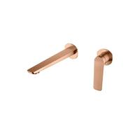 Grifo monomando empotrado para lavabo hecho de latón con acabado oro rosa cepillado Napoles de Imex - Rosado / Sin válvula click-clack